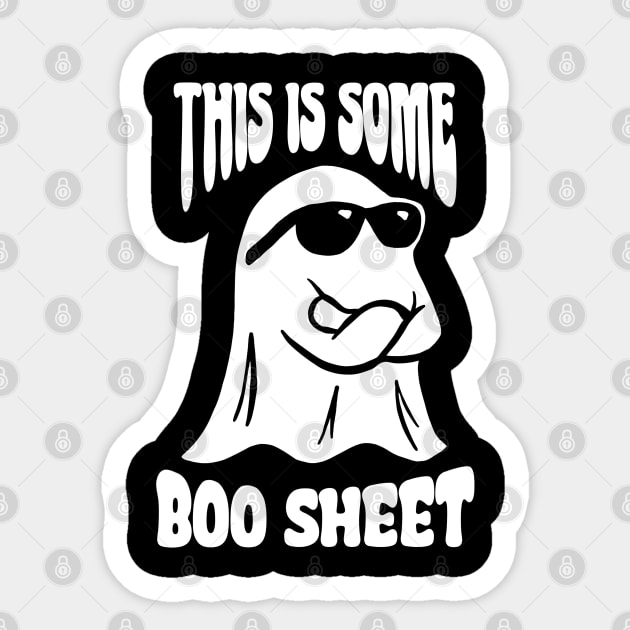 This Is Some Boo Sheet Funny Halloween Sticker by devilcat.art